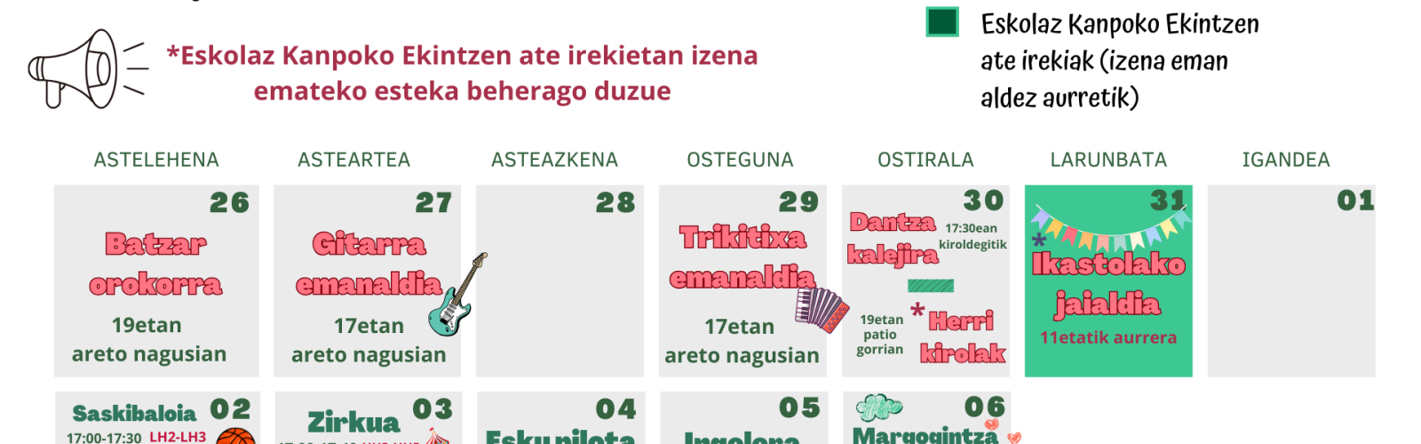 ikastolako astea