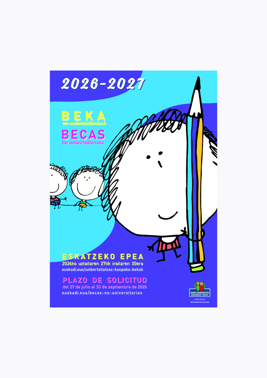 2026-2027 ikasturteko Eusko Jaurlaritzako bekak